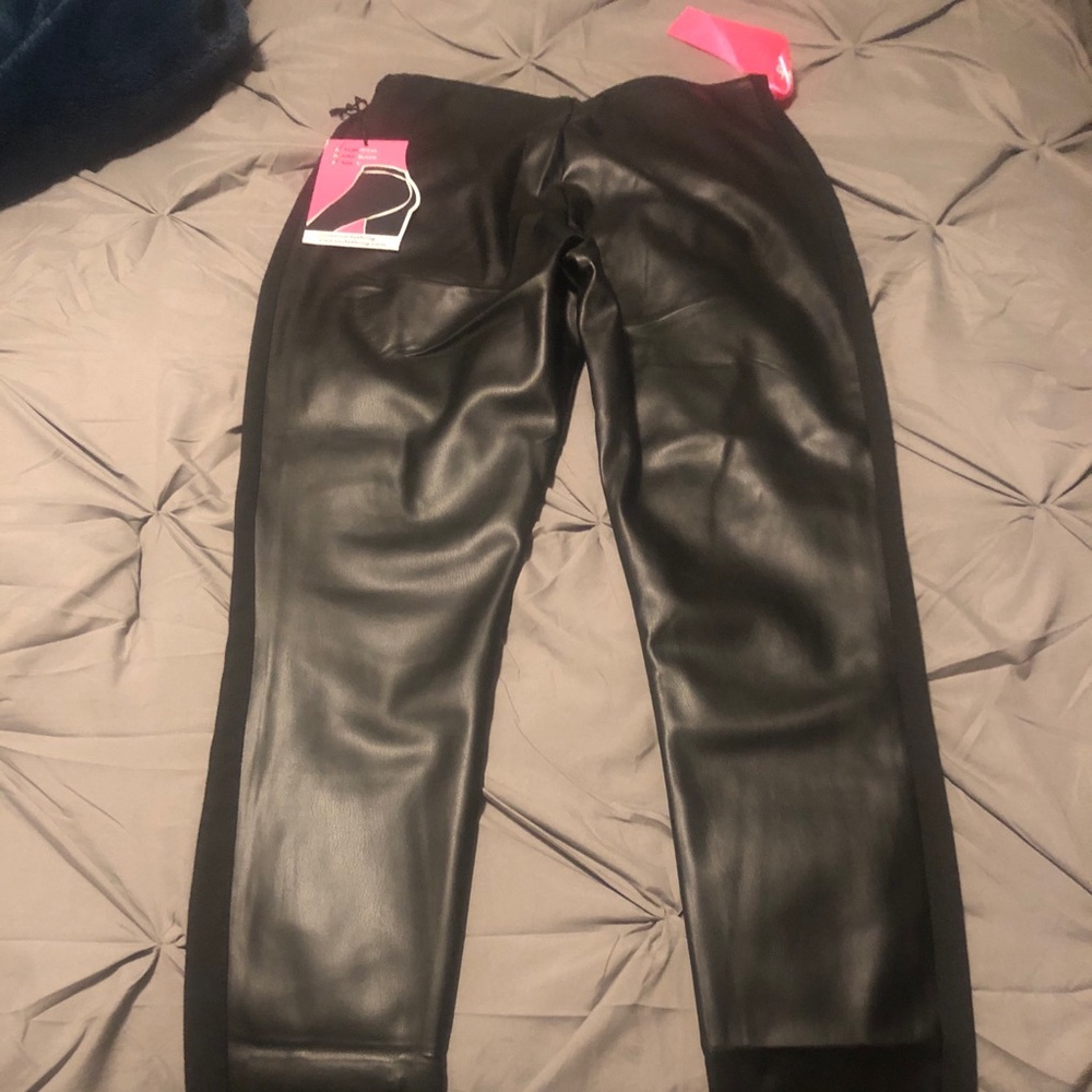 Faux leather pants